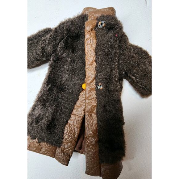 VNT 1970s Faux Fur Barbie Coat Suede And Fur Barbie Fashion Doll Lined Jacket - Picture 12 of 13